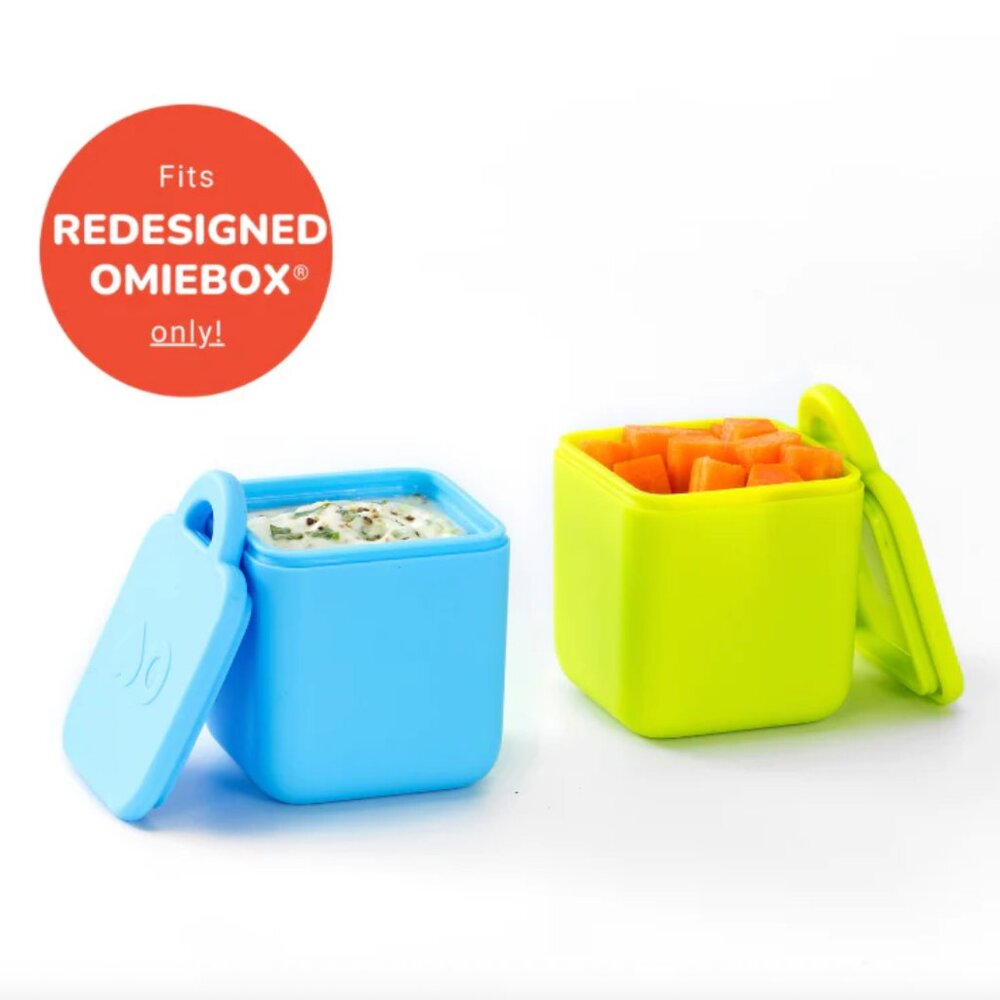 NWT OmieDip Leakproof Containers Silicone (SET of 2, Blue & Lime Green)
